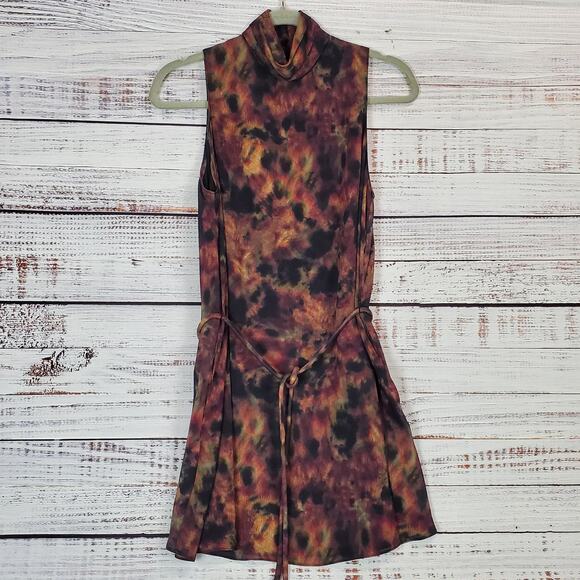 Amanda Uprichard Dresses & Skirts - Amanda UpRichard NY Fleurette Dress S Sencha Mock Neck Tie Sash Earthy Neutral